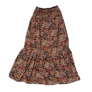 Evereve Paisley Print Smocked Waist Maxi Skirt XS